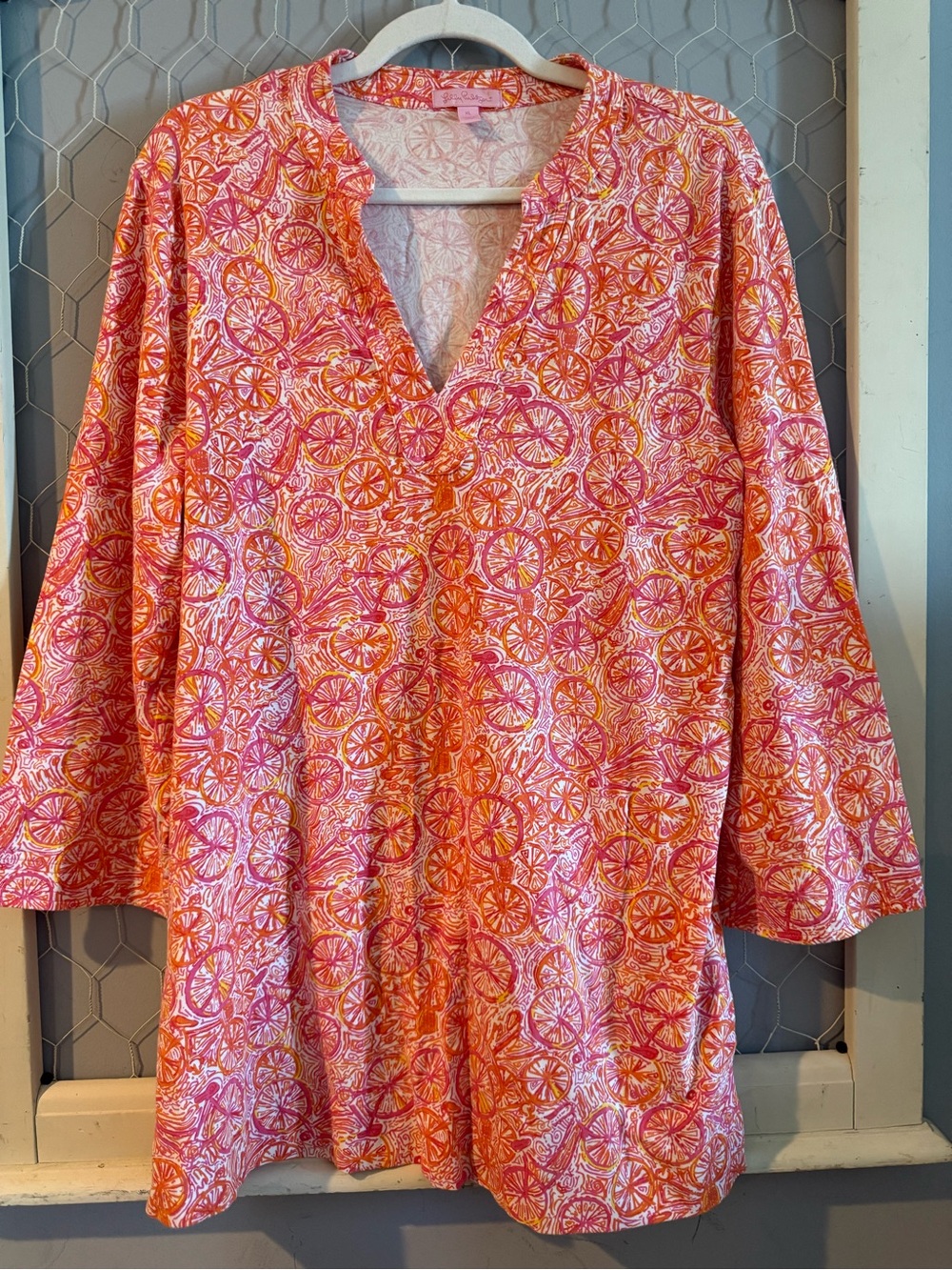 Lilly Pulitzer Pink & Orange Citrus Print Blouse
